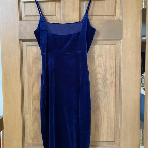 Lulu's Avion Royal Blue Velvet Bodycon Mini Dress - Picture 3 of 5